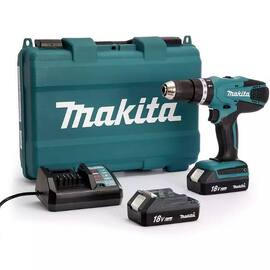 Аккумуляторная дрель-шуруповерт Makita HP457DWE ударная — Фото 1