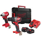 Набор аккумуляторных инструментов Milwaukee M18 BLPP2A3-502X (Шуруповерт M18 BLPD2 + Винтоверт M18 BLIDR) — Фото 1